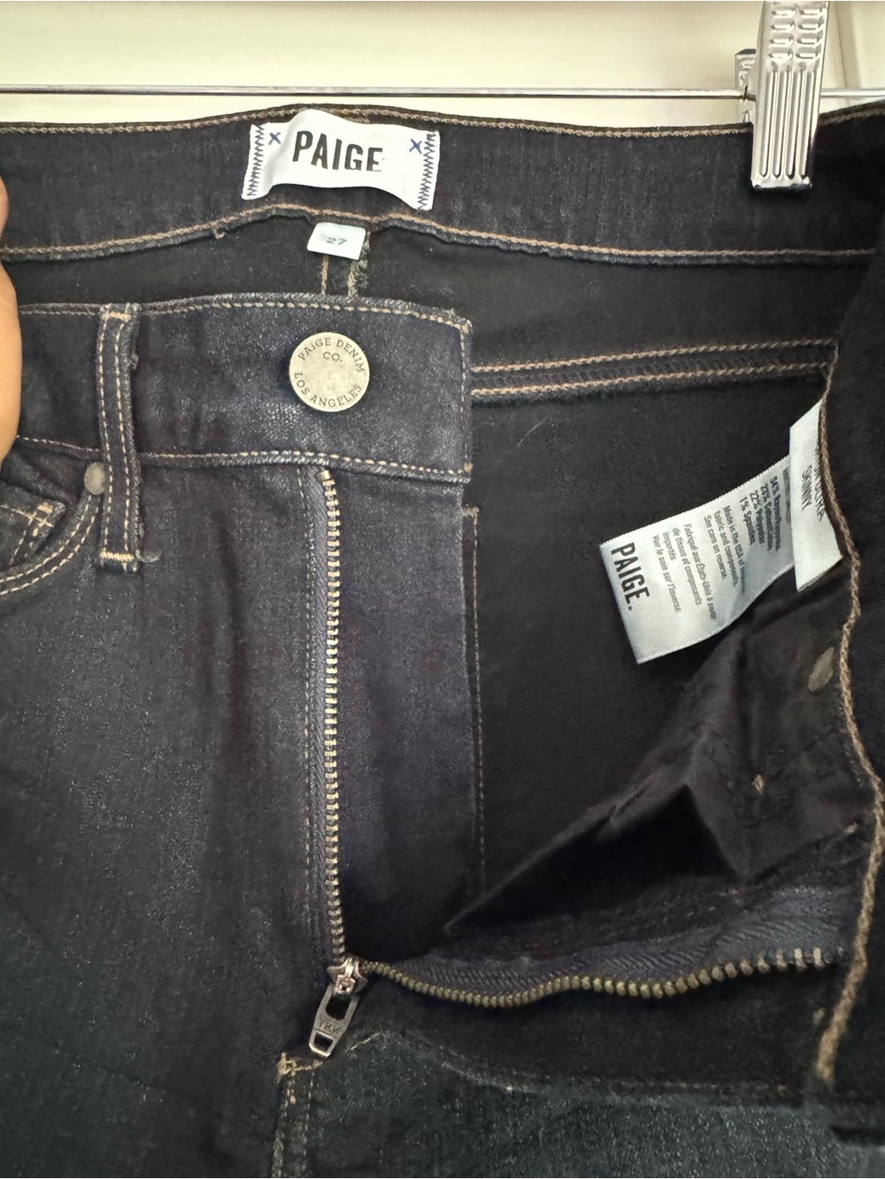 PAIGE Hoxton Ultra Skinny High Rise Dark Wash Jeans Size 27 Classic Denim - Picture 11 of 11